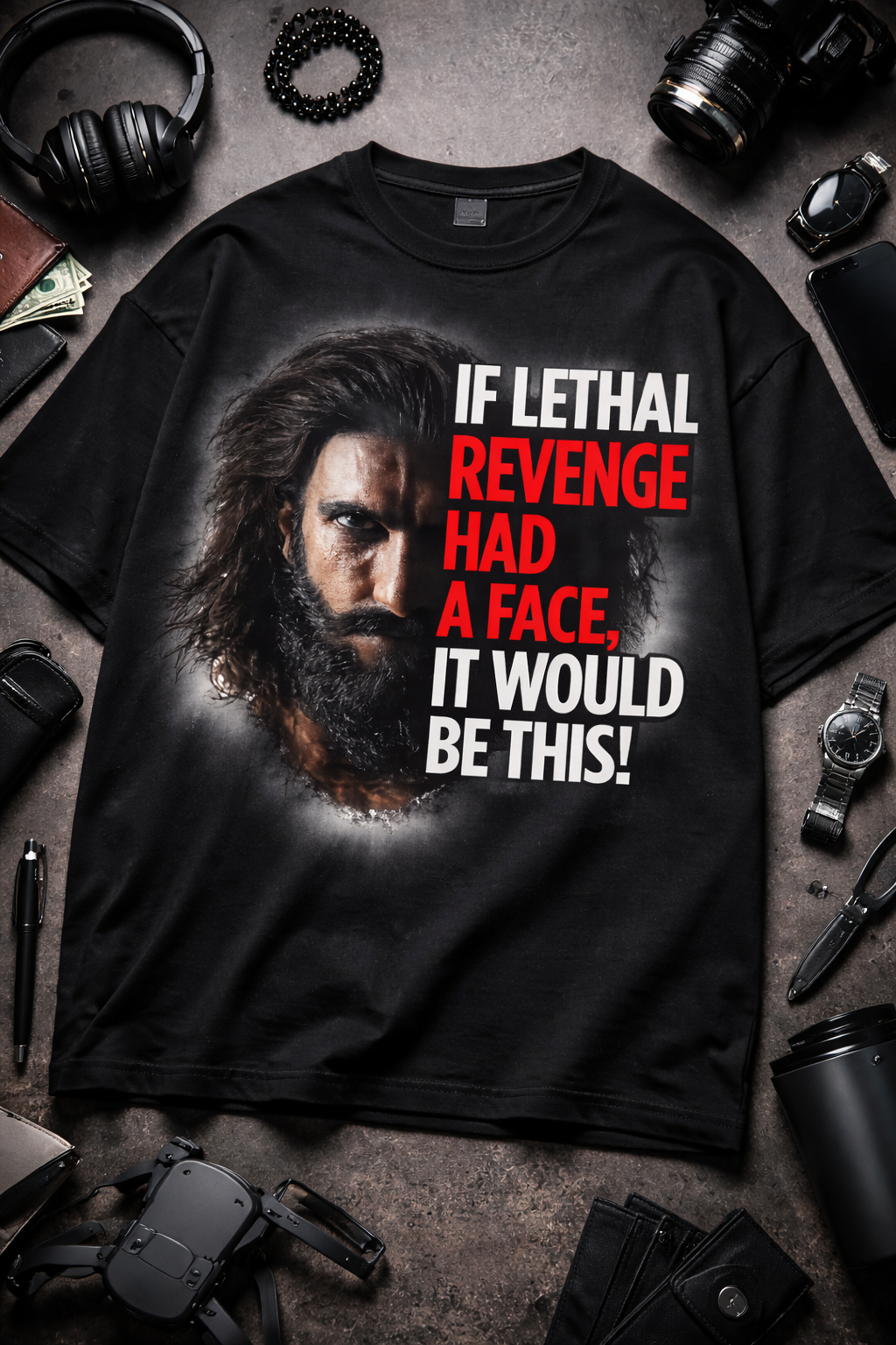 riwaayatco “revenge face” oversized t shirt – black riwaayatco “revenge face” oversized t shirt – black